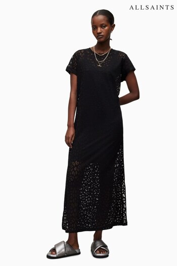 AllSaints Anna Black Devo Zori Maxi Dress (347091) | £159
