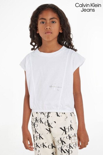 Calvin Blau Klein Jeans Girls White T-Shirt (347182) | £32