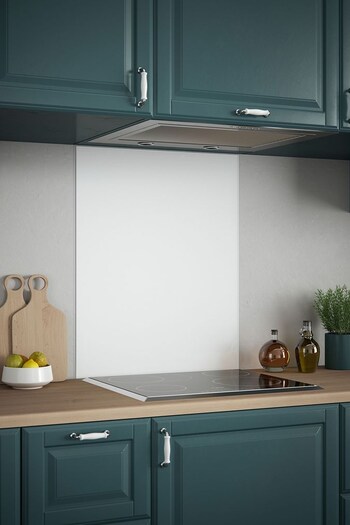 Splashback White Cotton Cream Glass Kitchen Splashback 60cmx75cm (347190) | £99