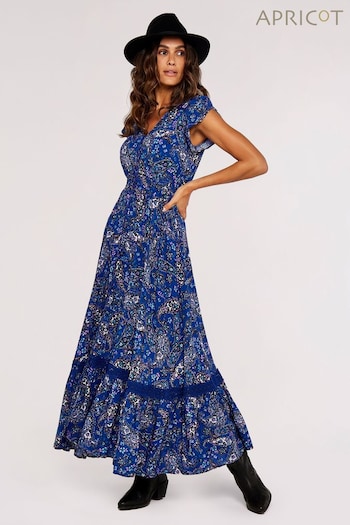 Apricot Blue Pattern Maxi Crochet Dress (347658) | £45