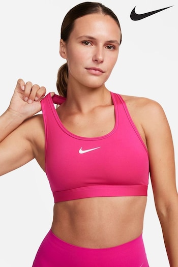 Nike Fushsia Pink Dri-FIT Medium Swoosh Support Padded Bra (347813) | £38