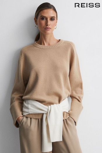 Reiss Camel Laura Wool-Cashmere Casual Fit Jumper (347869) | £78