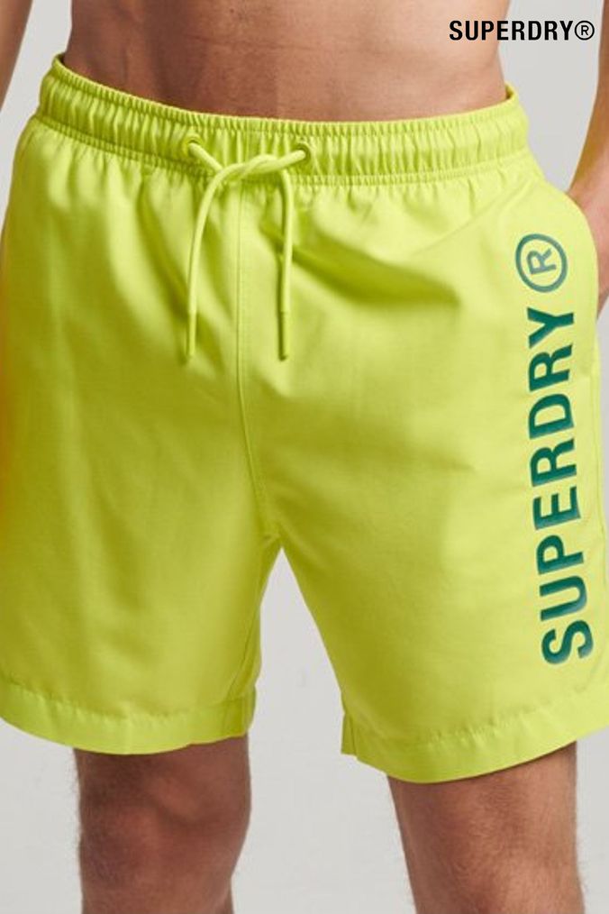 Mens Yellow Swim Shorts Mid Length Swim Shorts Next UK