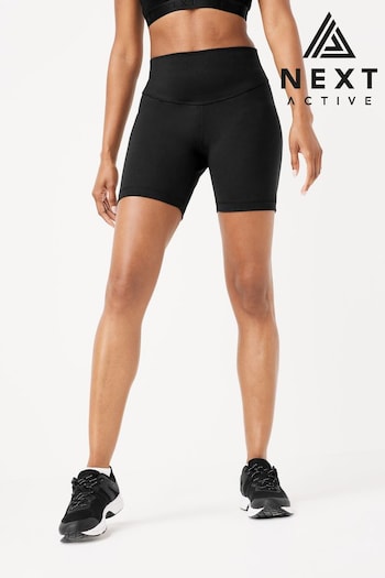 Black Next Active Sports Tummy Control High Waisted Sculpting Shorts (348069) | £18