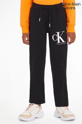 Calvin kortholder Klein Jeans Girls Black Monogram Logo Joggers (348075) | £75