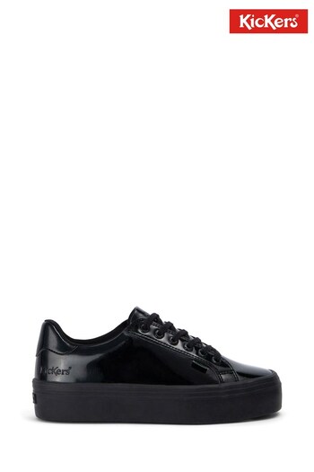 Kickers Youth Womens Tovni Stack Vegan Patent Black Shoes (348313) | £60