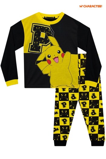 Character Black/Yellow Pikachu Pokemon Printed Long Sleeve Pyjamas (348457) | £18