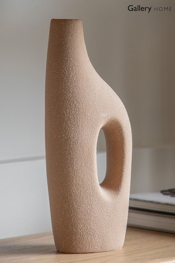 Gallery Home Cream Stoneware Textured Vase (348484) | £25