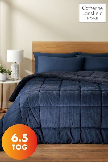 Catherine Lansfield Blue Cosy Cord EasyCare Coverless 6.5 Tog Duvet (348585) | £50