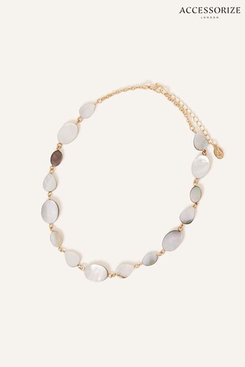 Accessorize Grey Mother of Pearl Collar Necklace (348747) | £18