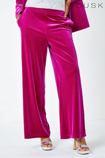 Dusk Pink High Waist Velvet Stretch Trousers fille (348917) | £42