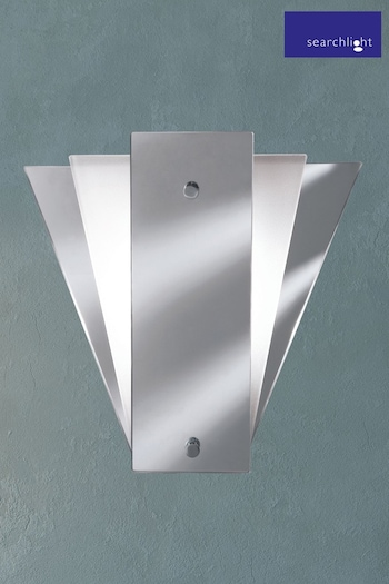 Searchlight Metal Cloro Deco Fan Style Frosted Mirror Wall Light (349015) | £24