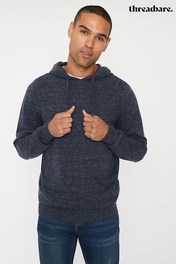 Threadbare Blue Cotton Space Dye Knitted Hoodie (349037) | £28
