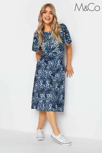 M&Co Blue Shortsleeve Midi Dress (349402) | £32