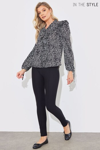 In The Style Black Ruffle Blouse (349657) | £32