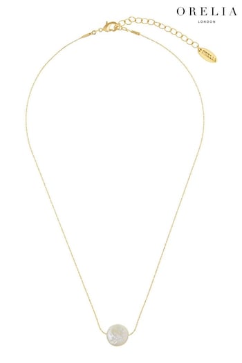 Orelia London Gold Plated Stationed Flat Pearl Collar Necklace (349823) | £20