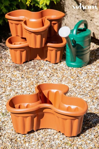 Vista Set of 3 Brown Garden Medium Plastic Tri-Planter (350249) | £16