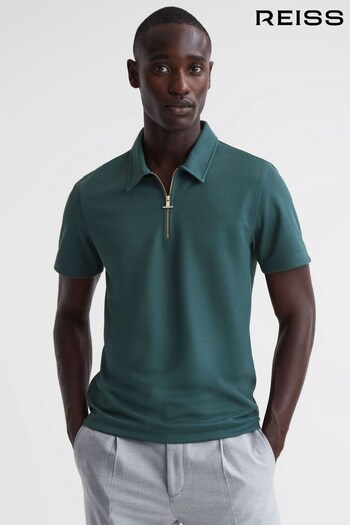 Reiss Emerald Floyd Slim Fit Half-Zip caratterizzata Polo Shirt (350278) | £68