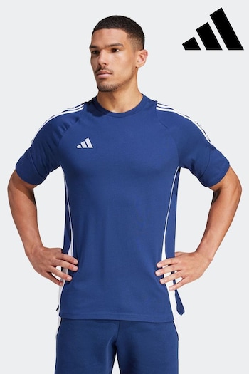 adidas Blue 100% Cotton Tiro 24 Sweat T-Shirt (350318) | £25