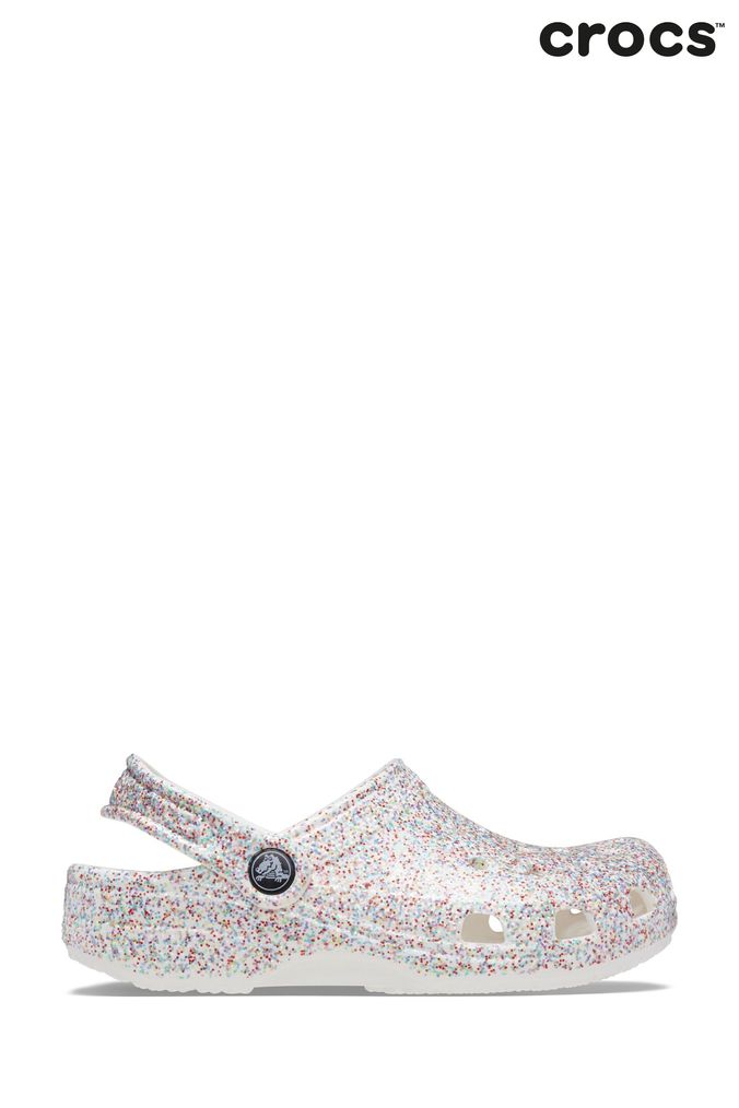 Crocs Toddler Silver Classic Sprinkle Glitter Clog Sandals (350403) | £35