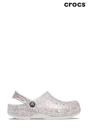 Crocs Charcoal Toddler Silver Classic Sprinkle Glitter Clog Sandals (350403) | £35