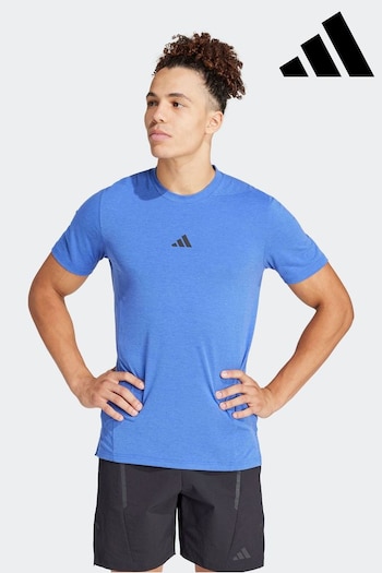 adidas Blue Designed for Training Workout T-Shirt (350640) | £33