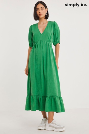 Simply Be Green Textured Midi Dress (350667) | £36