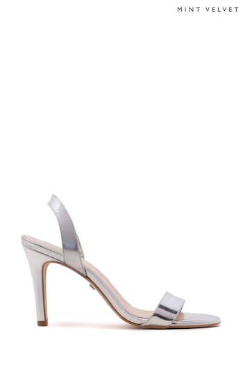 Mint Velvet Silver Amara Heeled Womens Sandals (351008) | £119
