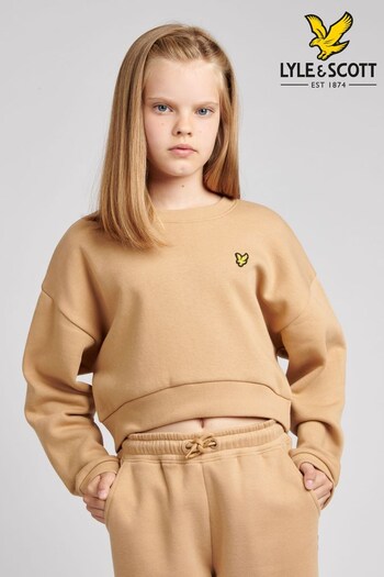 Lyle & Scott Girls Oversize Brown Sweatshirt (351026) | £40 - £48