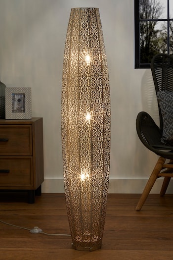 Nickel Large Oriana 3 Light Floor Lamp (351100) | £199