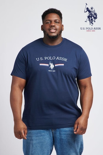 U.S. Polo Mens Big & Tall Stripe Graphic T-Shirt (351126) | £28