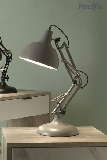 Pacific Grey Metal Task Table Lamp (351724) | £90