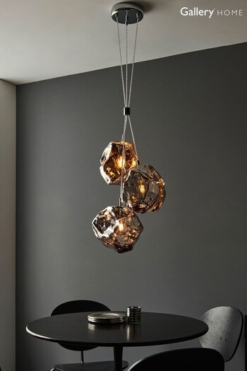 Gallery Home Chrome Hamble 3 Bulb Pendant Ceiling Light (351834) | £303