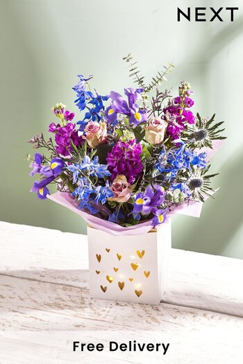 Multi Fresh Flower Bouquet in Light Up Giift Bag (351846) | £38