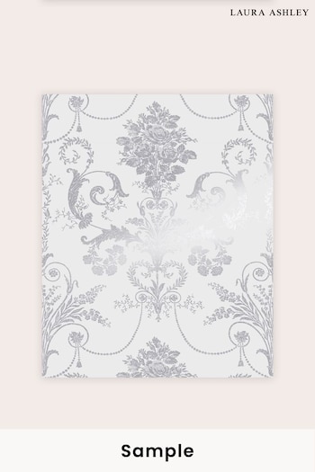 Laura Ashley Silver Josette Wallpaper Sample Wallpaper (351932) | £1