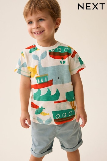 Red/Green All-Over Print Short Sleeve T-Shirt (3mths-7yrs) (352056) | £7 - £9