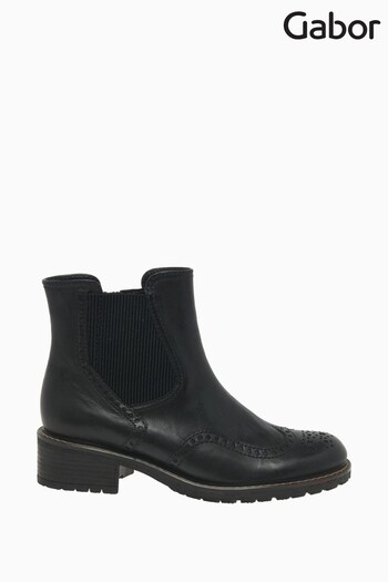 Gabor Imagine Black Tucson Leather Fashion Ankle Boots (352103) | £95