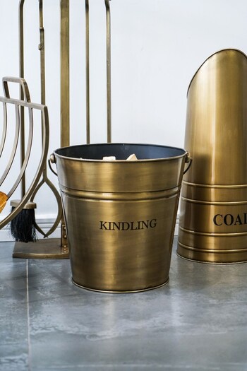 Ivyline Brass Antique Gold Kindling Bucket (352171) | £45