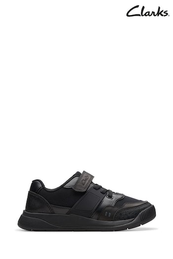 Clarks Dark Black Lune Flex Shoes (352238) | £44 - £50