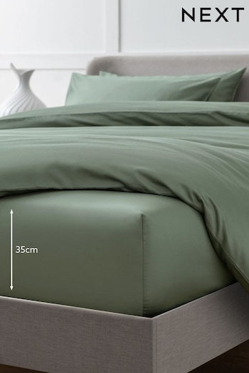 Sage Green Collection Luxe 400 Thread Count Deep Fitted 100% Egyptian Cotton Sateen Deep Fitted Sheet (352360) | £25 - £40