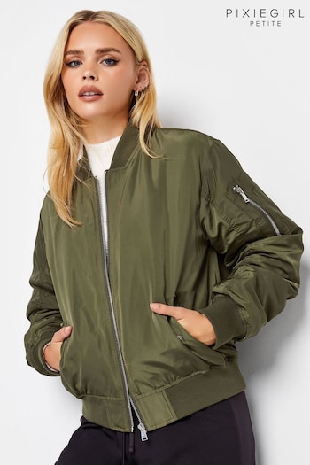 PixieGirl Petite Green Bomber Jacket (352610) | £60