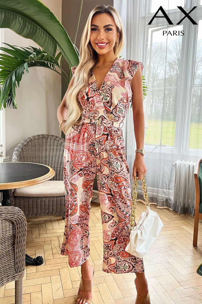 Pink wrap jumpsuit top