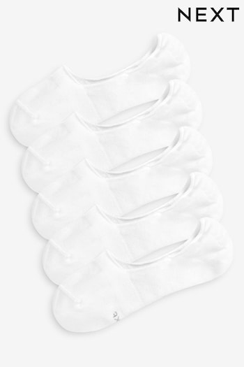 White 5 Pack Invisible Trainer Socks (352884) | £9
