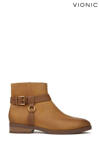 Vionic Rhiannon Leather Ankle Brown Boots (352886) | £190