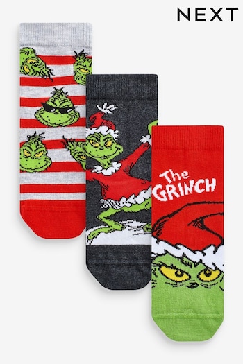 Grinch Red/Black Christmas License Socks 3 Pack (353093) | £8 - £10