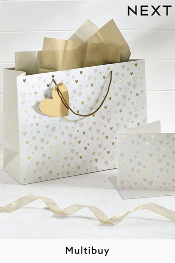 Natural Hearts Gift Bag and Card Set (353692) | £4