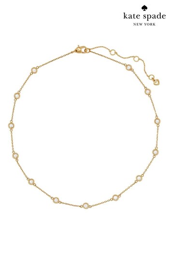 kate spade new york Gold Tone Set In Stone Station Necklace (353834) | £160