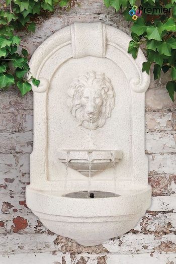 Premier Decorations Ltd Cream Garden Solar Powered Lion Head Water Feature (354256) | £200