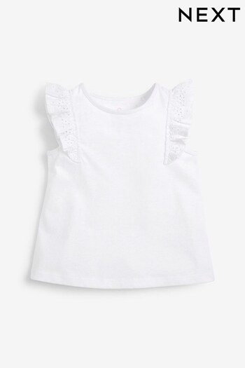 White Cotton Frill Vest (3mths-8yrs) (354588) | £3 - £5