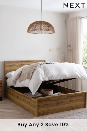 Oak Effect Bronx Wooden Ottoman Storage Bed Frame (354664) | £750 - £850
